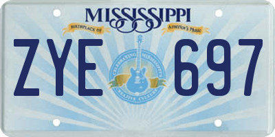 MS license plate ZYE697
