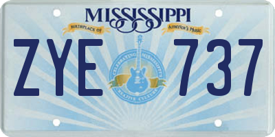 MS license plate ZYE737