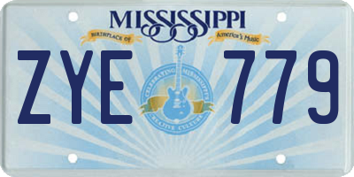 MS license plate ZYE779