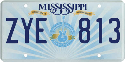 MS license plate ZYE813