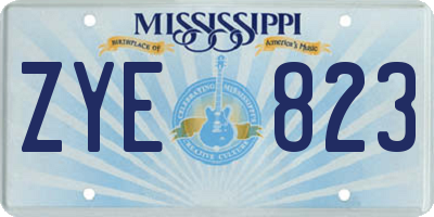 MS license plate ZYE823