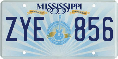 MS license plate ZYE856