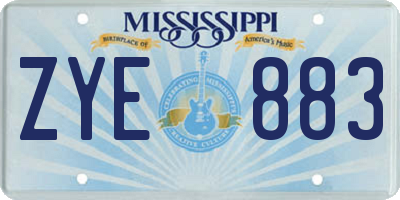 MS license plate ZYE883