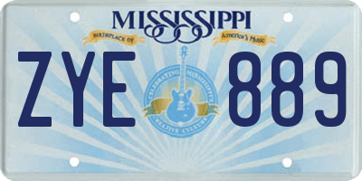MS license plate ZYE889