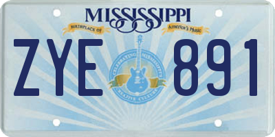 MS license plate ZYE891