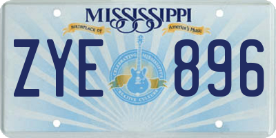 MS license plate ZYE896