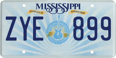 MS license plate ZYE899