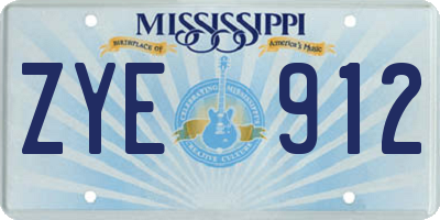 MS license plate ZYE912