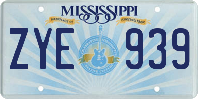 MS license plate ZYE939