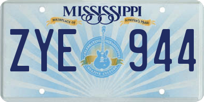 MS license plate ZYE944
