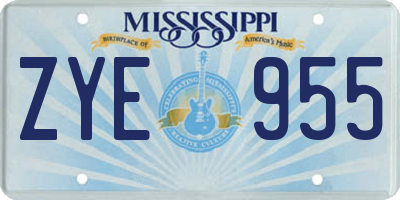 MS license plate ZYE955