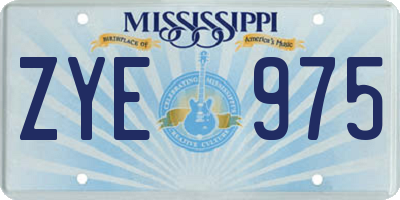 MS license plate ZYE975