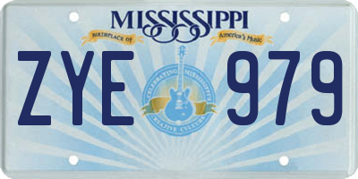 MS license plate ZYE979