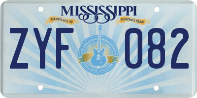 MS license plate ZYF082