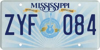 MS license plate ZYF084