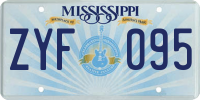 MS license plate ZYF095