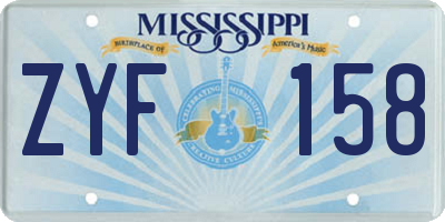 MS license plate ZYF158