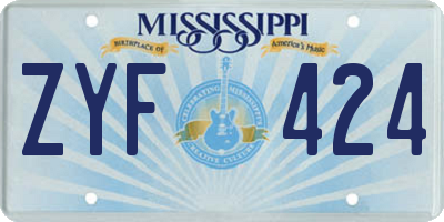 MS license plate ZYF424