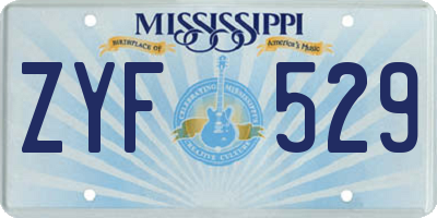 MS license plate ZYF529