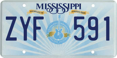 MS license plate ZYF591