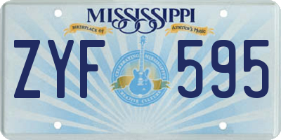 MS license plate ZYF595