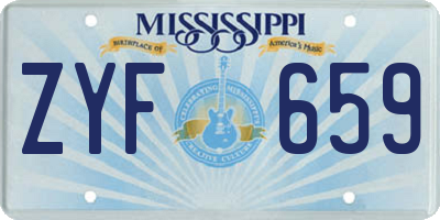 MS license plate ZYF659