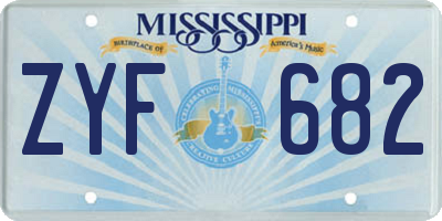 MS license plate ZYF682