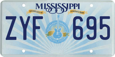 MS license plate ZYF695