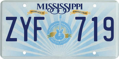 MS license plate ZYF719