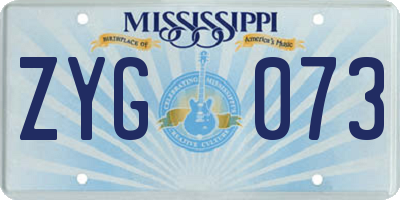 MS license plate ZYG073