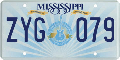 MS license plate ZYG079