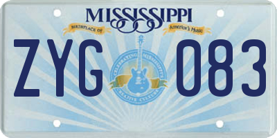 MS license plate ZYG083