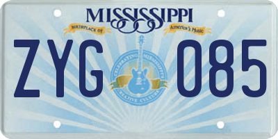 MS license plate ZYG085