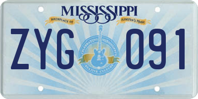 MS license plate ZYG091
