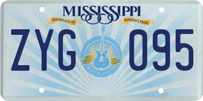 MS license plate ZYG095