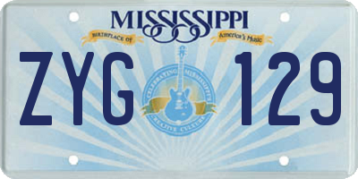 MS license plate ZYG129