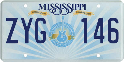 MS license plate ZYG146