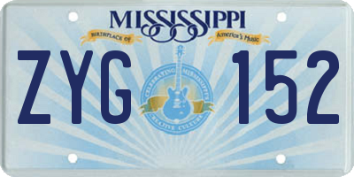 MS license plate ZYG152