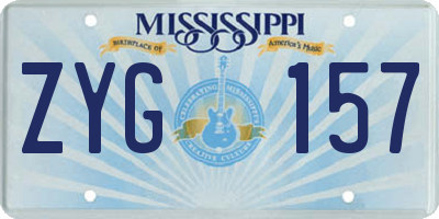MS license plate ZYG157