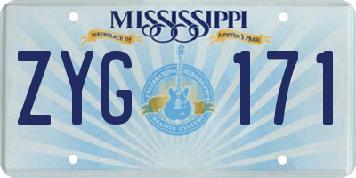MS license plate ZYG171
