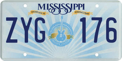 MS license plate ZYG176
