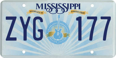 MS license plate ZYG177