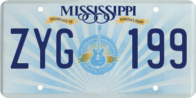 MS license plate ZYG199