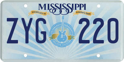 MS license plate ZYG220