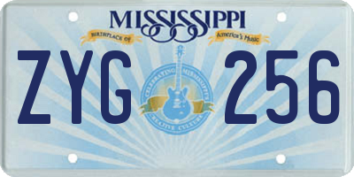 MS license plate ZYG256