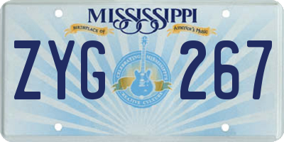 MS license plate ZYG267