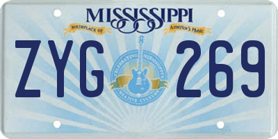 MS license plate ZYG269