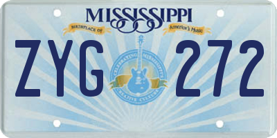 MS license plate ZYG272