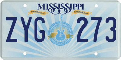 MS license plate ZYG273