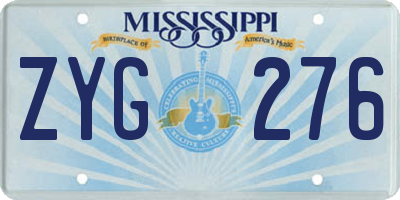 MS license plate ZYG276